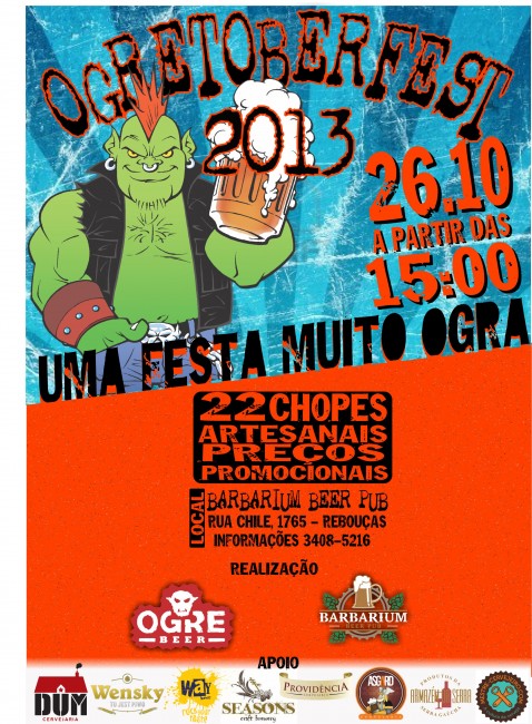 Ogretoberfest: Ogre Beer e Barbarium promovem oktoberfest em Curitiba para comemorar "promoção" da cervejaria