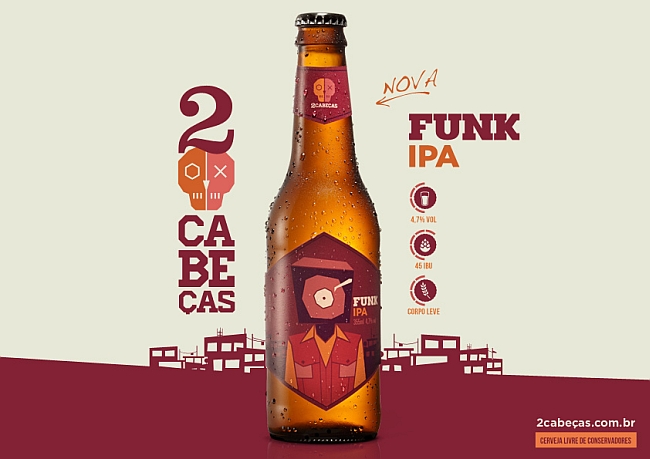 2cabeças lança a cerveja do Funk e mostra nova identidade visual